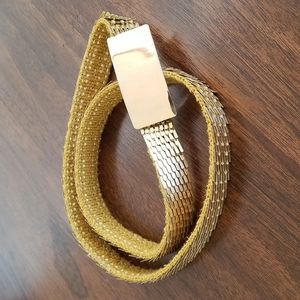 Vintage Belt 70s Gold Tone Metal Scales